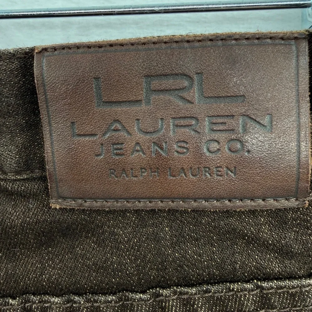 Lauren Jeans Co Ralph Lauren Denim Size 10 Boot Cut Washed‎ Brown Patch Pockets - Picture 5 of 12